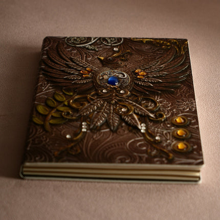 3D EMBOSSED LEATHER COVERED TRAVELLERS JOURNAL