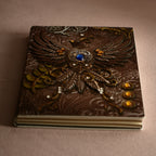 3D EMBOSSED LEATHER COVERED TRAVELLERS JOURNAL