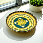 Lemon Tree Snack Serving Plate 20 cm Round Ceramic Deep Salad, Pasta Plate
