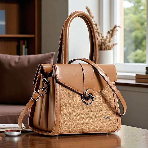EXOTIC® Designer Handbag for Women with Smooth Flap, Textured Design, Metal Clasp, Spacious 3-Compartment Interior & Adjustable Sling