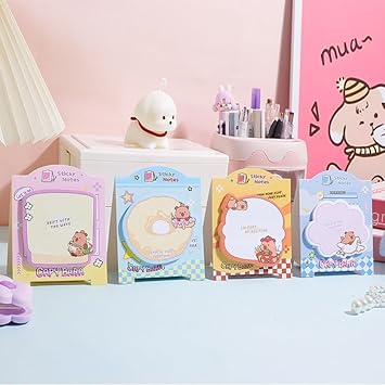 Cute Capybara Sticky Notes Set | Colorful Page 3D Sticky Notes 60 Sheets