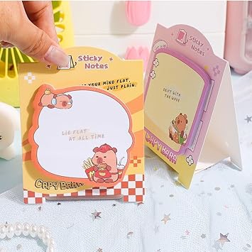 Cute Capybara Sticky Notes Set | Colorful Page 3D Sticky Notes 60 Sheets