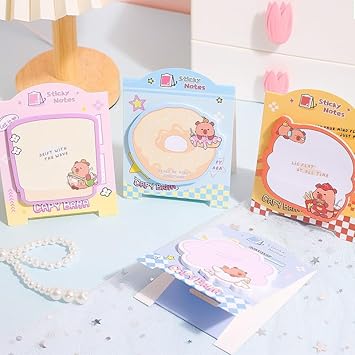 Cute Capybara Sticky Notes Set | Colorful Page 3D Sticky Notes 60 Sheets
