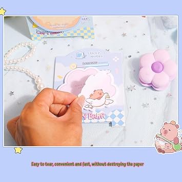 Cute Capybara Sticky Notes Set | Colorful Page 3D Sticky Notes 60 Sheets