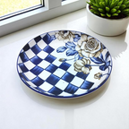 Lemon Tree Snack Serving Plate 20 cm Round Ceramic Deep Salad, Pasta Plate Dinner Plates for Kitchen
