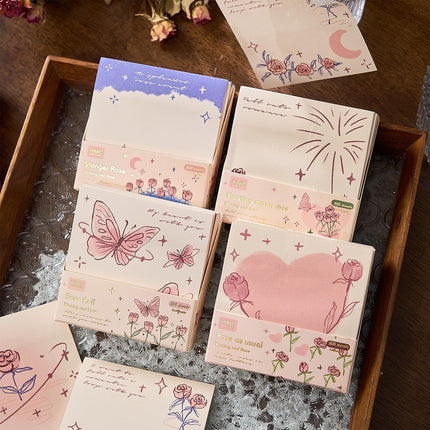 Romantic Sticky Notes, Multicolour Rectangular Memo Pads