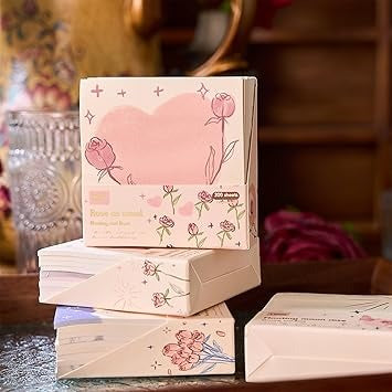 Romantic Sticky Notes, Multicolour Rectangular Memo Pads