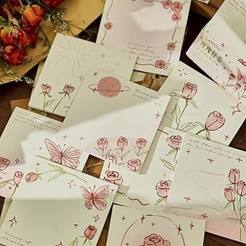Romantic Sticky Notes, Multicolour Rectangular Memo Pads