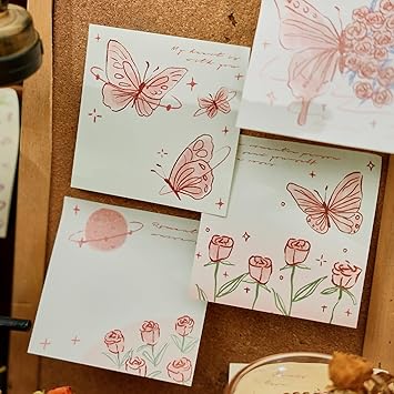 Romantic Sticky Notes, Multicolour Rectangular Memo Pads