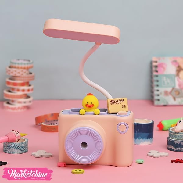 Camera Design Study Lamp with Sharpener and Pen Stand