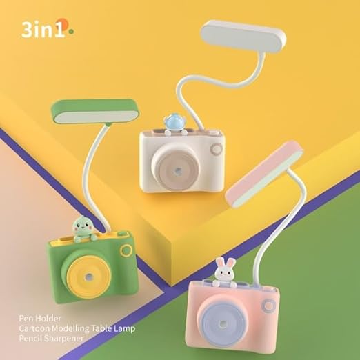 Camera Design Study Lamp with Sharpener and Pen Stand