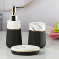 Ceramic Bathroom Accessories Set of 3 with Soap Dispenser