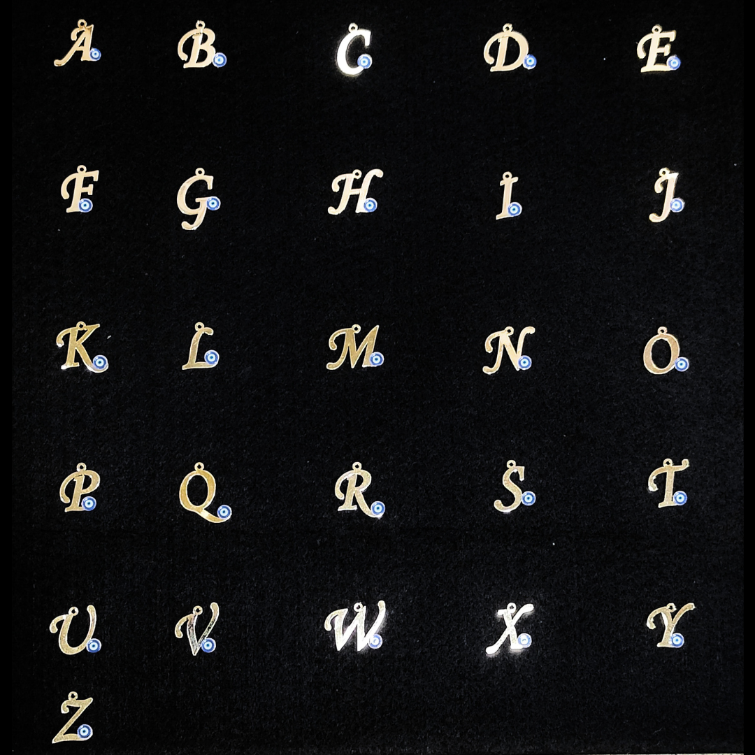 Name Initial Evil Eye Pearls Bracelet | All Letters Available