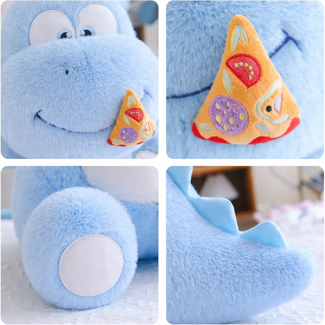 Pizza Eating Dinosaur Plushie (Blue)