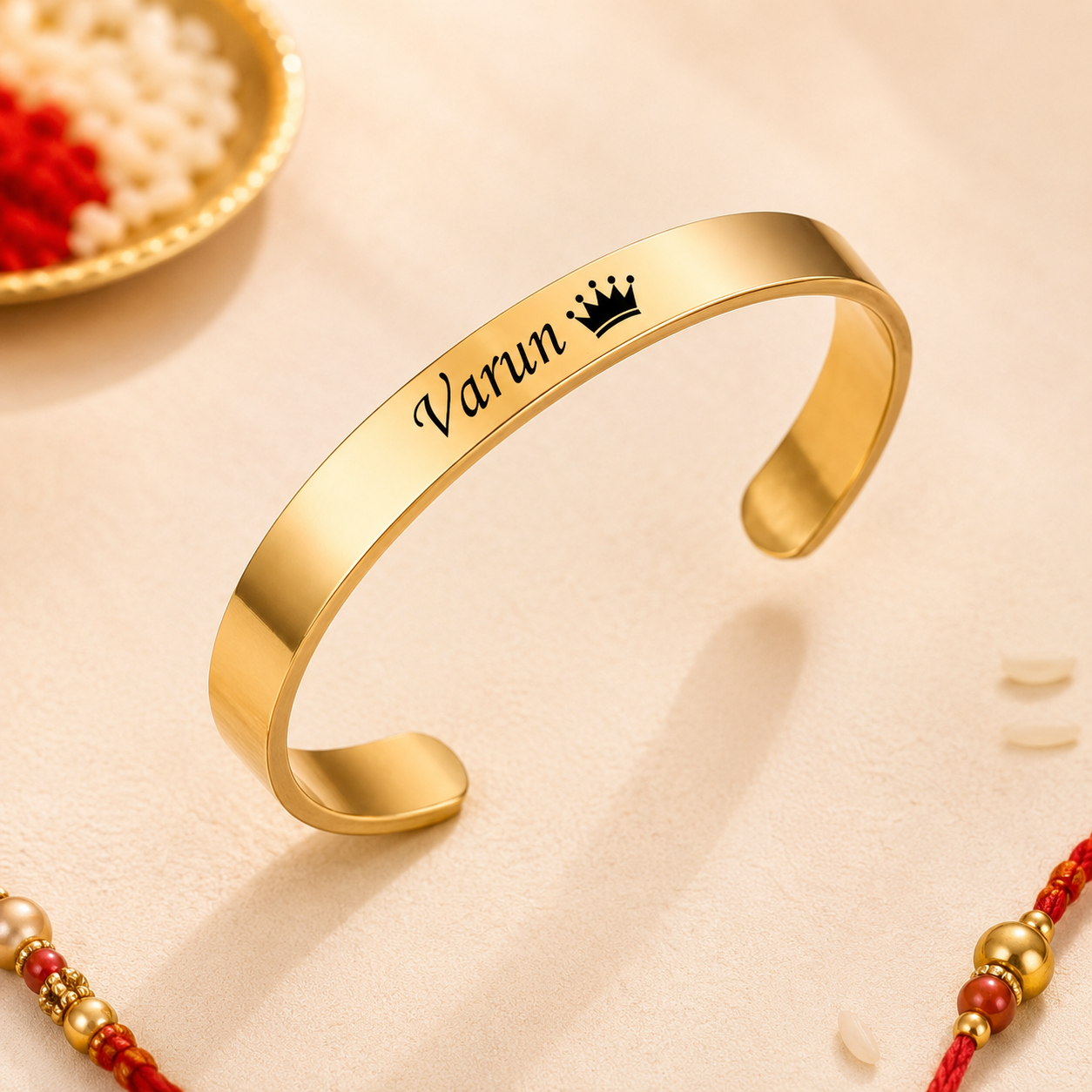 Personalised Cuff Bracelet Gold