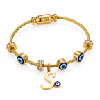Personalized Evil Eye Initial Bracelet