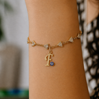 Name Initial Evil Eye AD Bracelet | All Letters Available