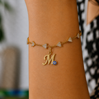 Name Initial Evil Eye AD Bracelet | All Letters Available