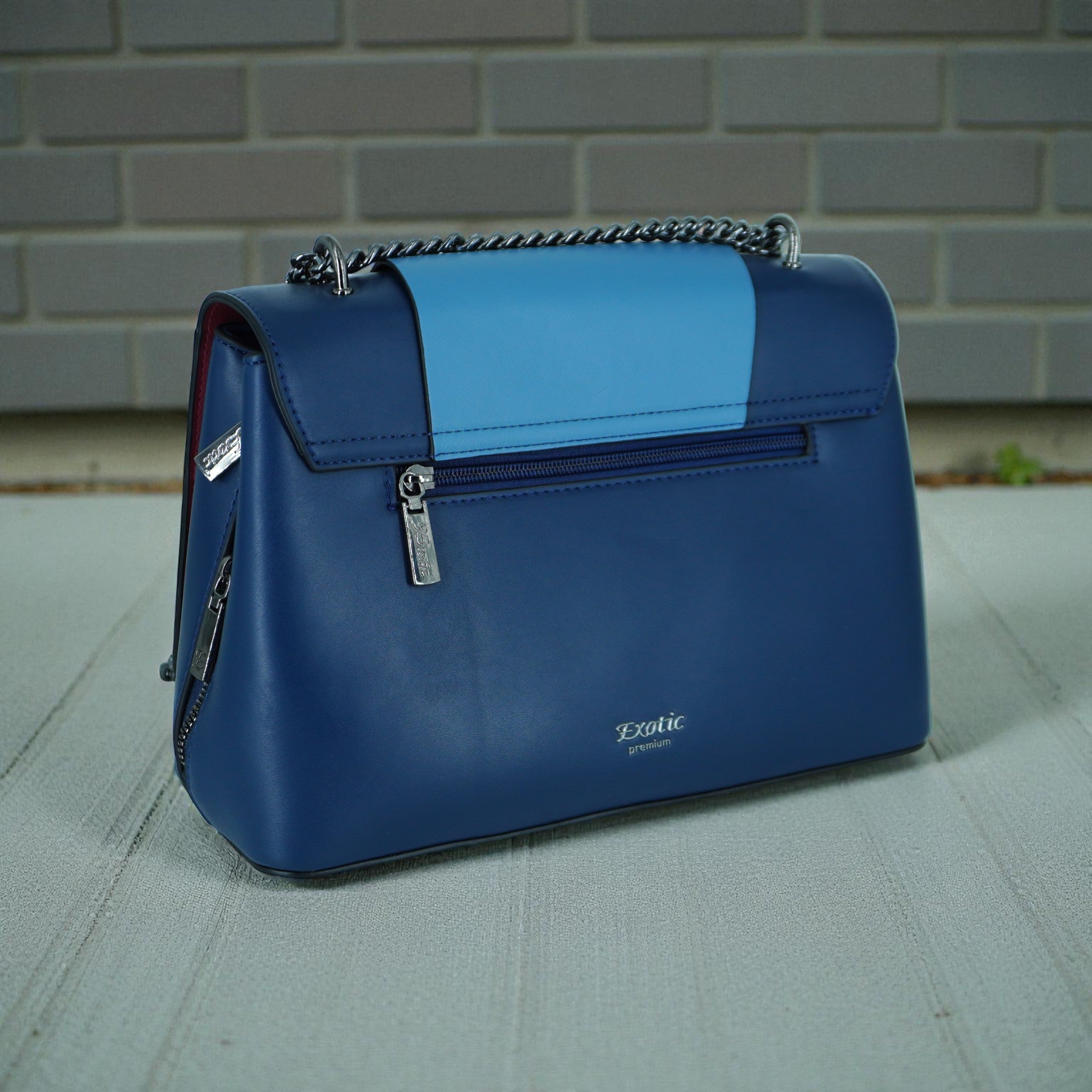 EXOTIC Premium® Satchel Sophisticated Flap Closure Chain Handle Hand/Sling Bag for Women/Girls