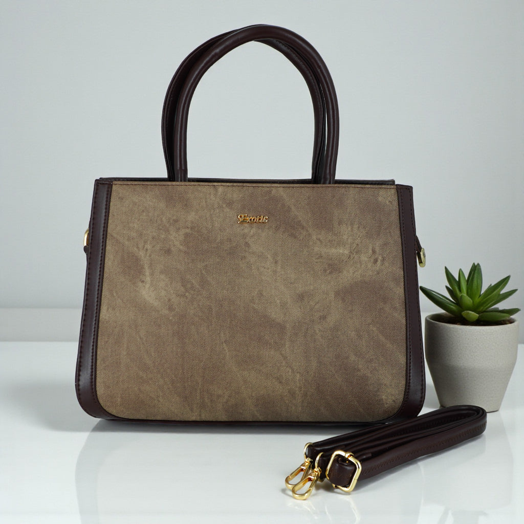 Exotic Premium -Strap Women’s Handbag Brown Shade