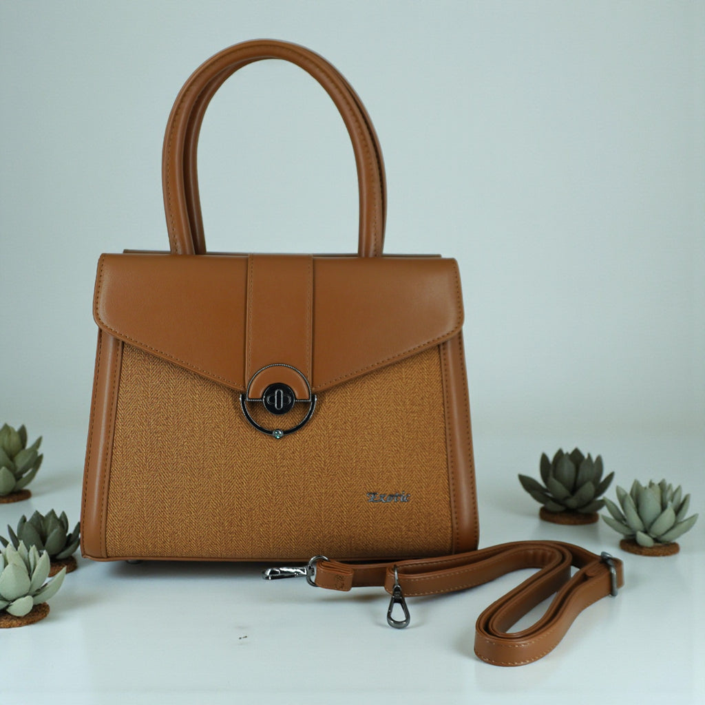 EXOTIC® Designer Handbag for Women with Smooth Flap, Textured Design, Metal Clasp, Spacious 3-Compartment Interior & Adjustable Sling – Premium Sling & Hand Bag for Everyday Use