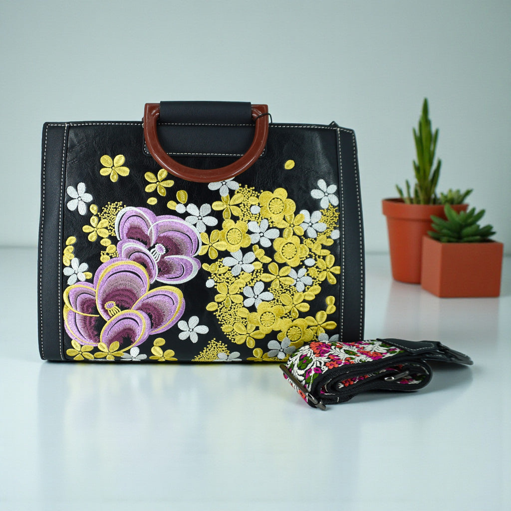 Designer Women's Embroidered Laptop Tote Bag