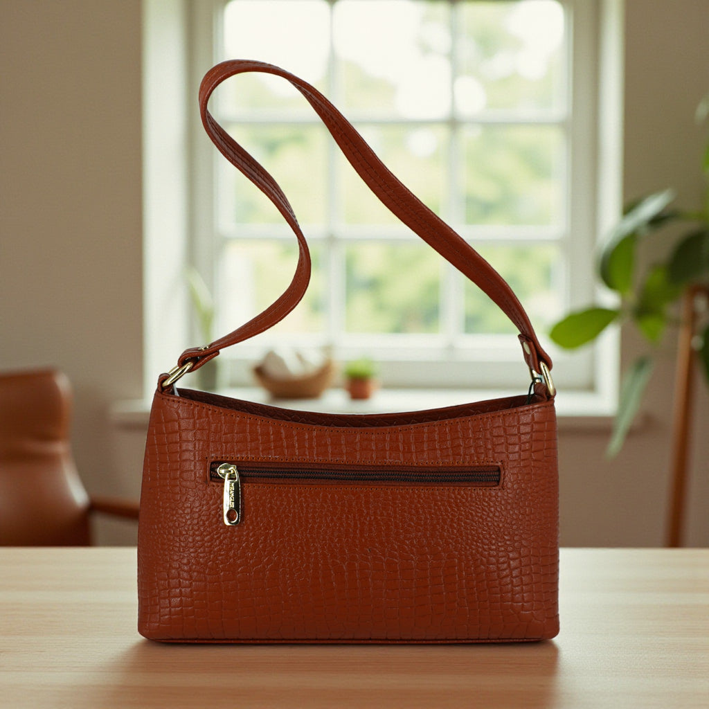 Shoulder Bag with Metal Accent