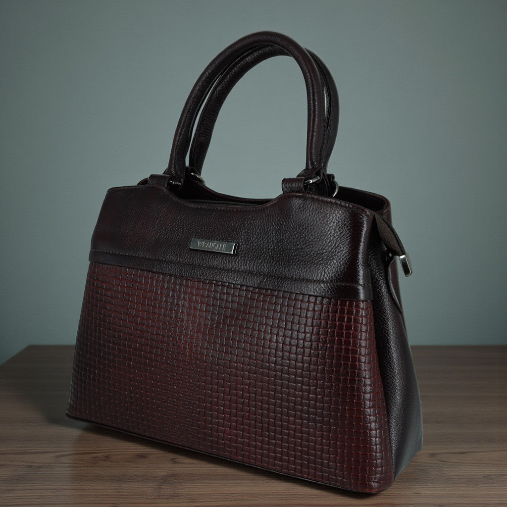 Wrangler Women Red and Black  Coffee Brown Croc-Textured Structured Handheld Bag