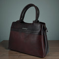 Wrangler Women Red and Black  Coffee Brown Croc-Textured Structured Handheld Bag