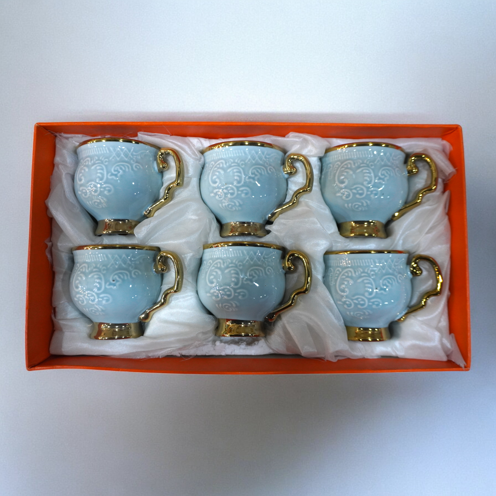 Lemon Tree Ceramic Light Blue 6 Cup Set