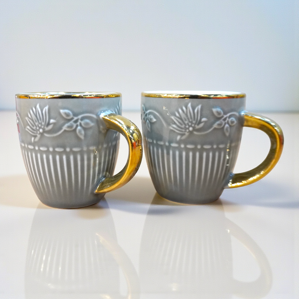 Lemon Tree Ceramic Light Brown  6 Cup Set