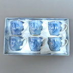Lemon Tree Ceramic Blue 6 Cup Set