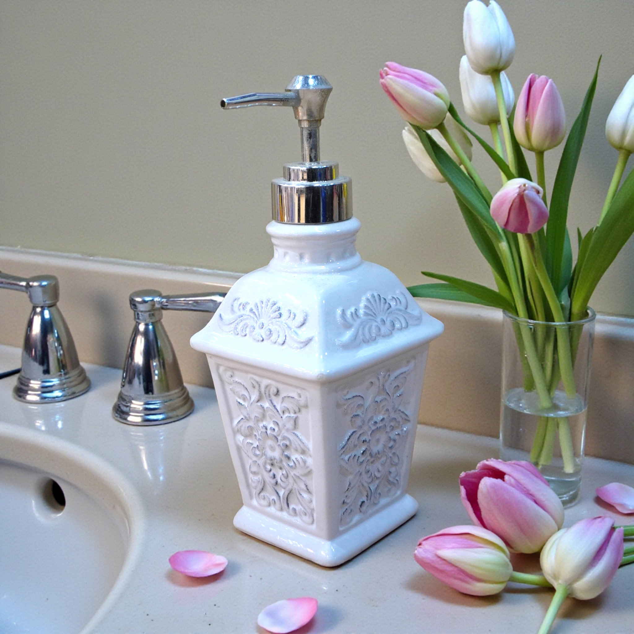 Shampoo Lotion Hand Pump Container Soap Liquid (White)