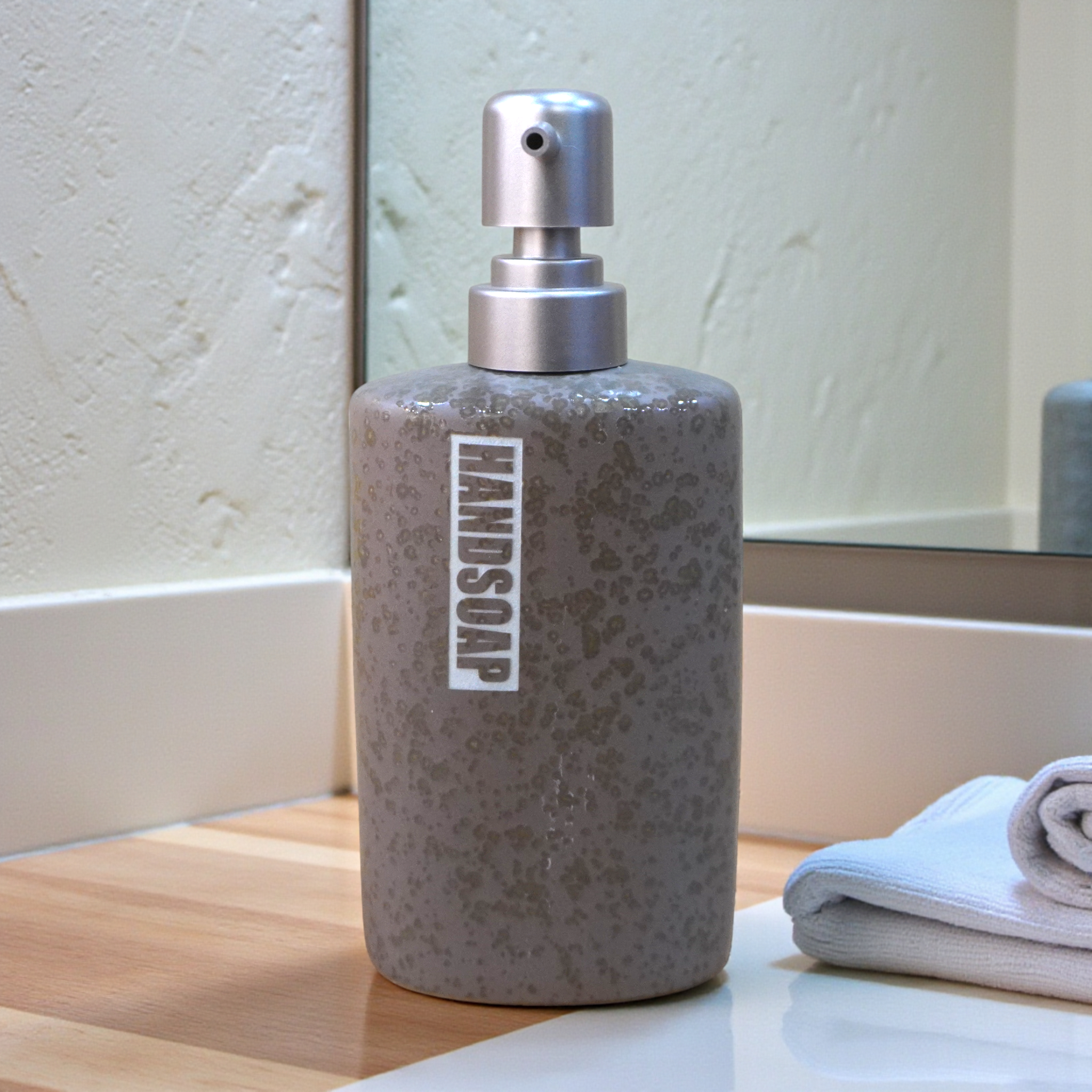 Hand Soap Ceramic Liquid Soap Dispenser (Grey)