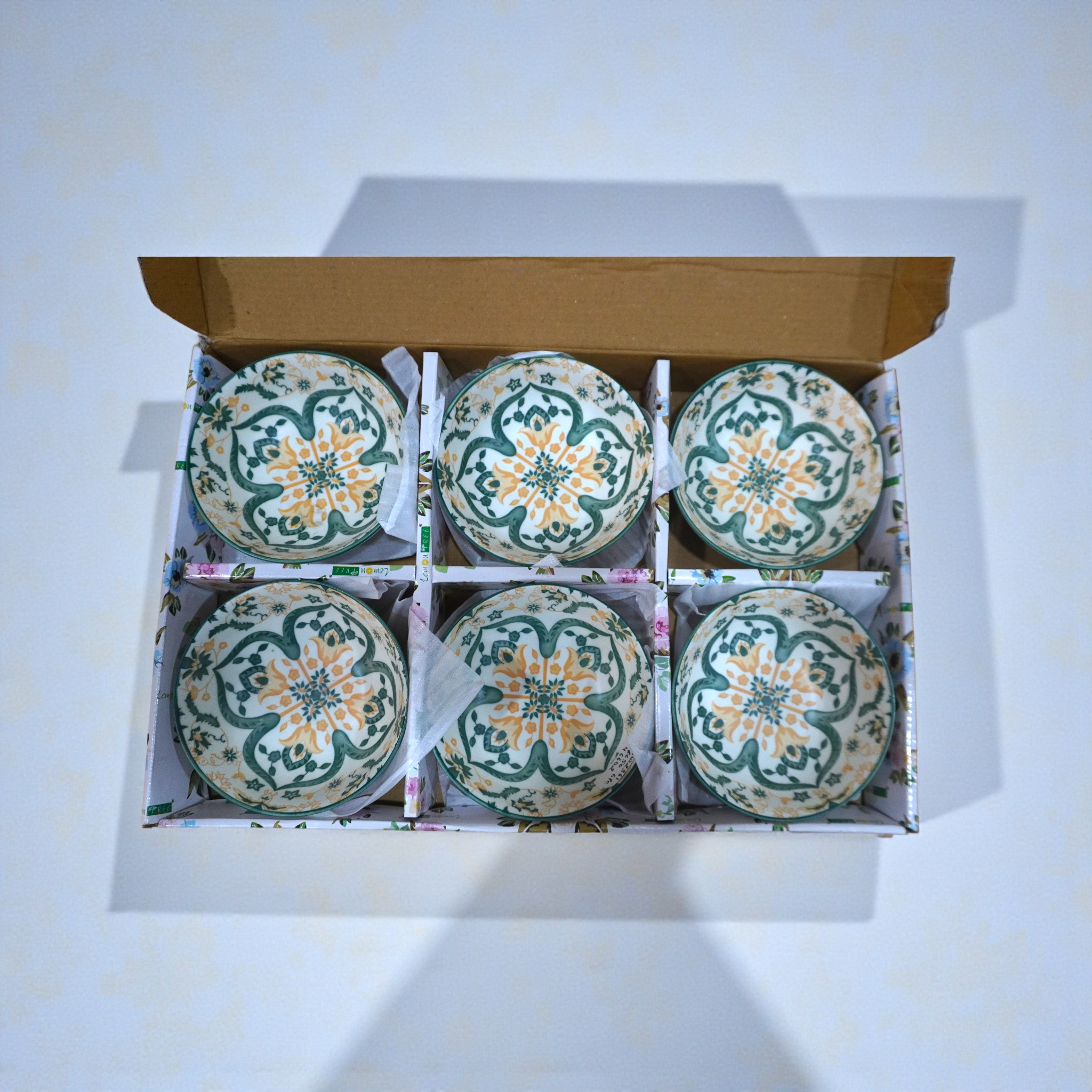 Lemon Tree Ceramic Matt Finish 6 Pc Bowl Set