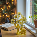 Evil Eye  Silver Tree with Elephant for Protection, Good Luck Charm and Wisdom at Office and Home.