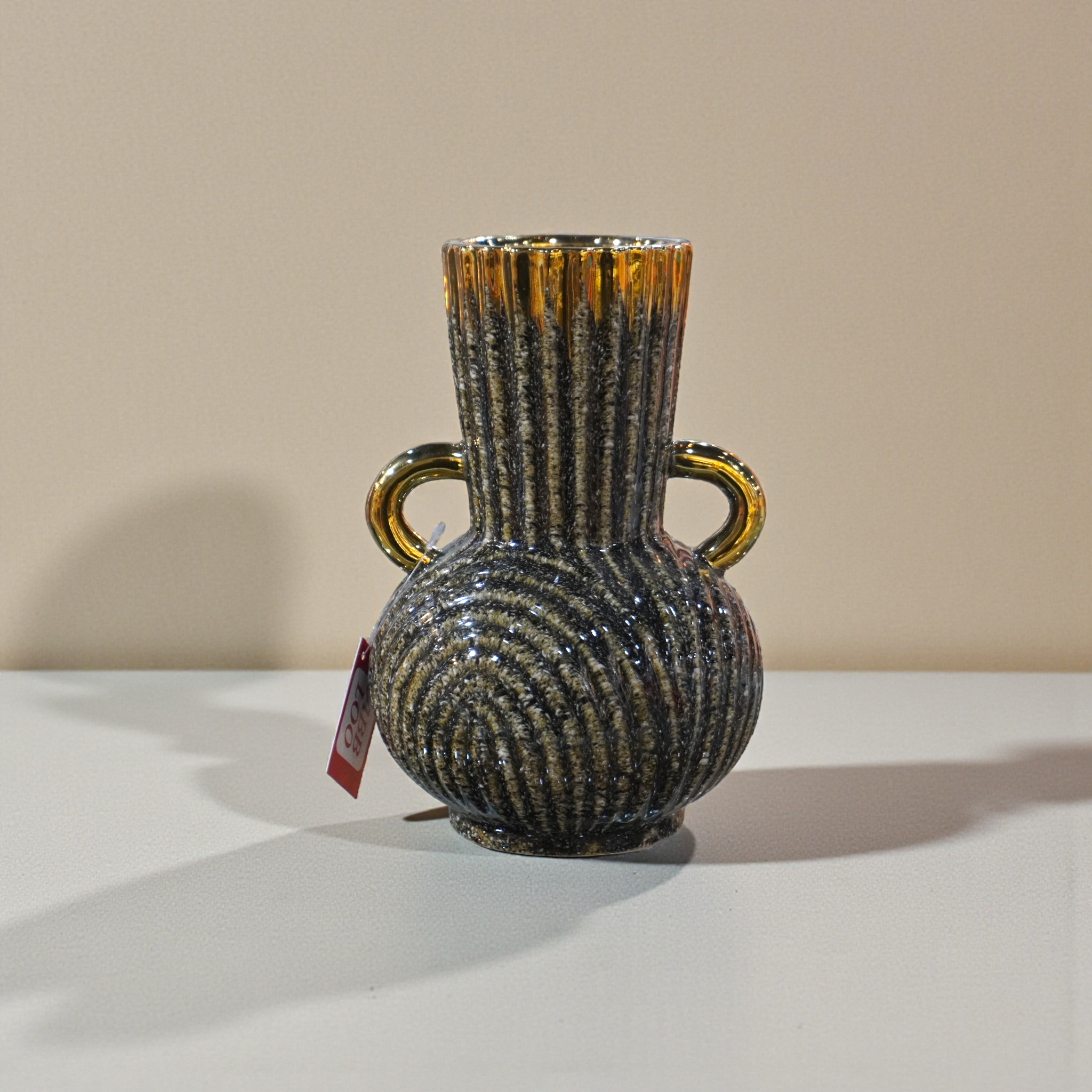 Polystone Flower Vase, Matki shape, Ethnic design, Very Smooth Surface