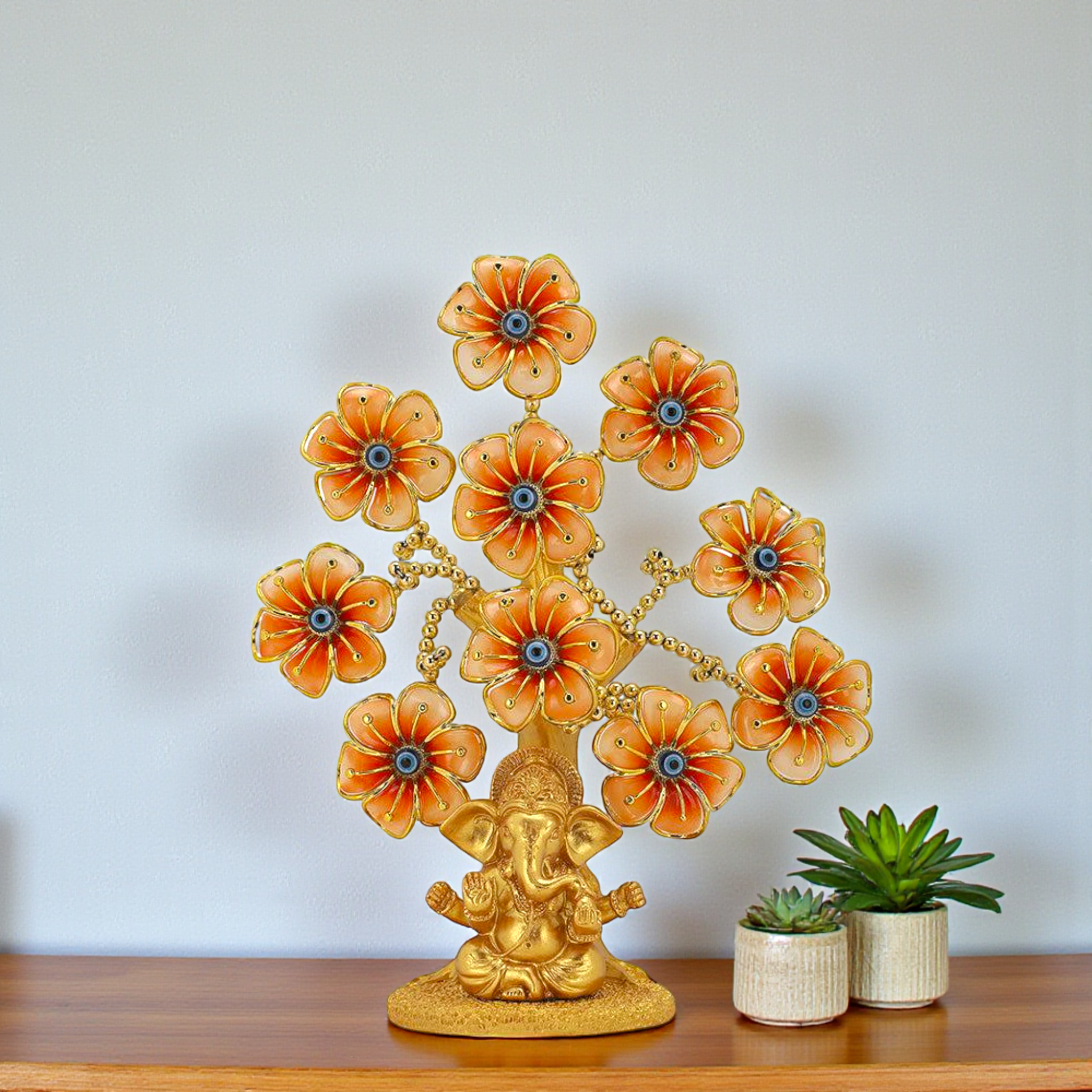 Ganapati Feng Shui Tree Of Life Showpiece  Eye Flowers Tree