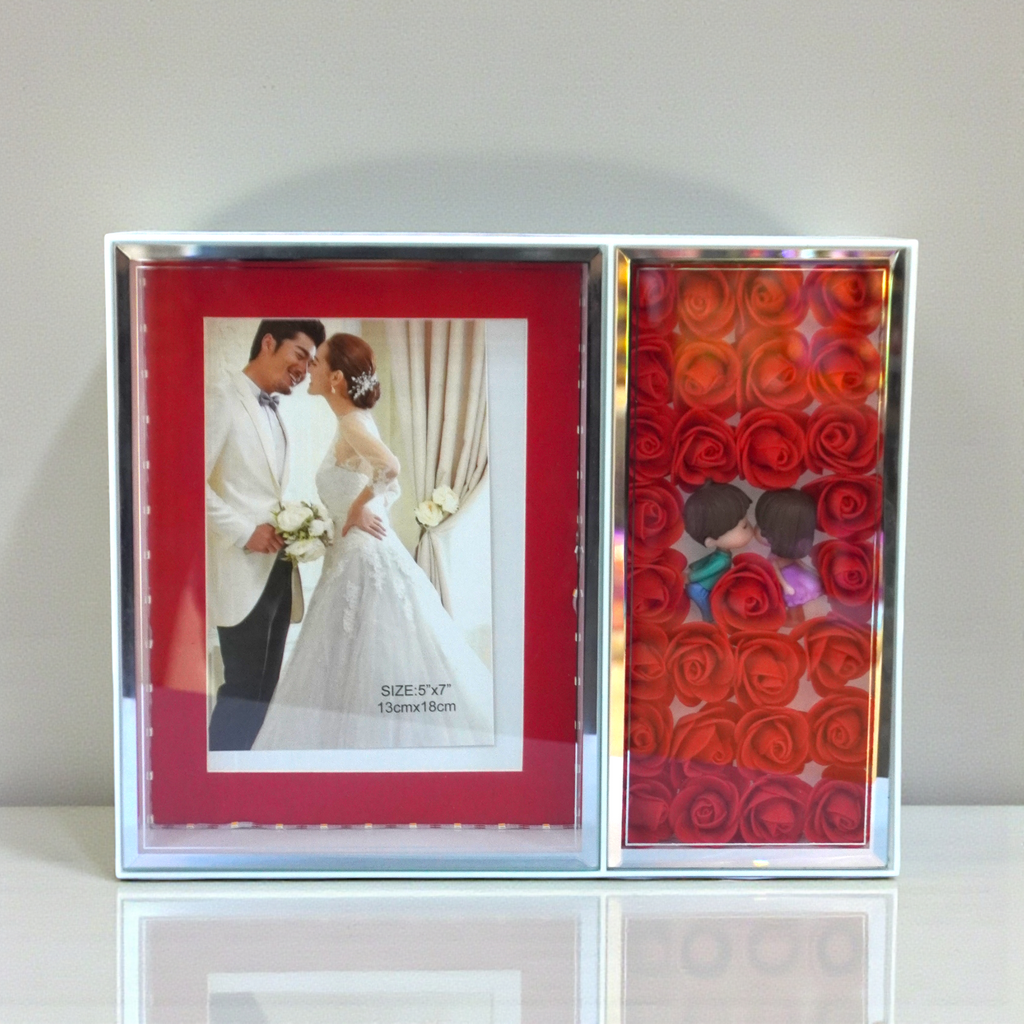 LED Photo Frame with Floral Design ,USB connectivity, Personalized/customized 30 x 45 cm.(Binddas Gifts)