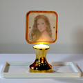 Wooden Square Shape LED Rotating Lamp for Home Decoration