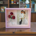 Gifts Byte Dual Photo Frame with LED Light for Couple Wedding or Valentine's Gift