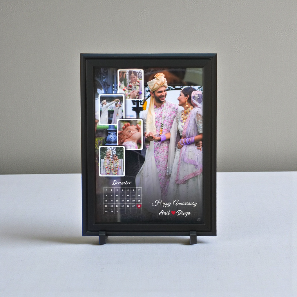 Acrylic Marriage Anniversary 5 Photo Collage Frame |