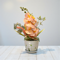 Contemporary Cymbidium Orchid Floral Flower Pot