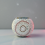 Handicraft Mosaic Table Lamp Combination of Colour Beads Mushroom Round Dome Shape Mosaic Bedside Table