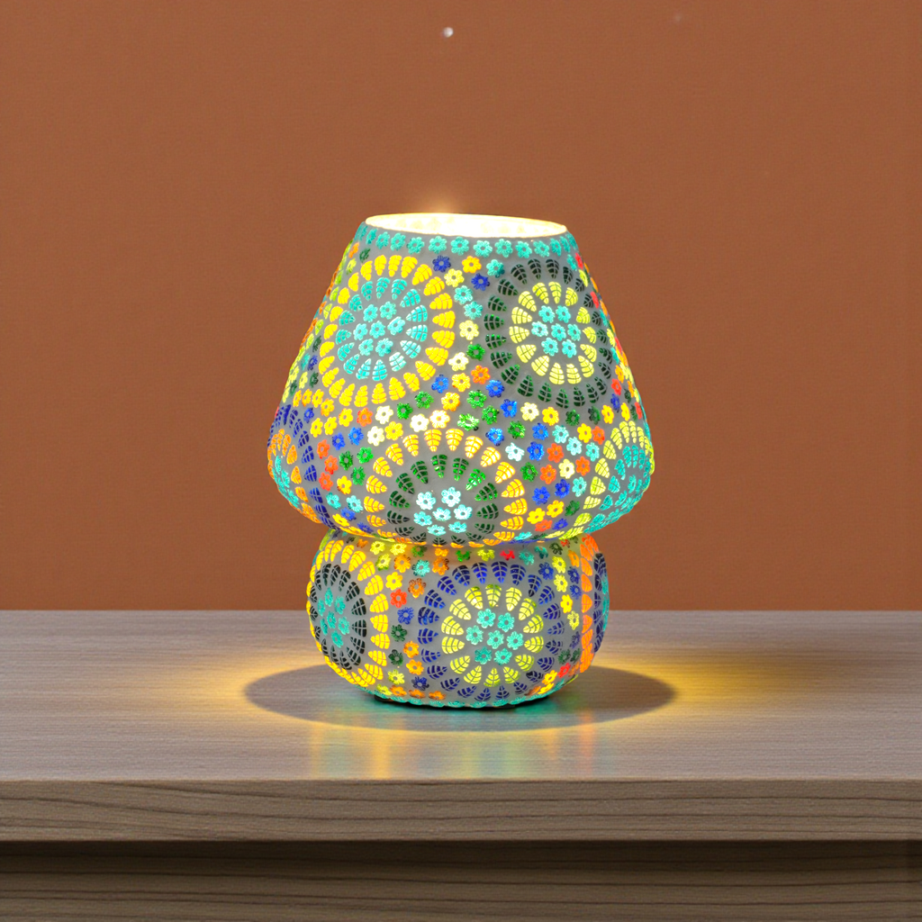 Table Lamps for Home Decor Mushroom Shaped Mosaic Glass