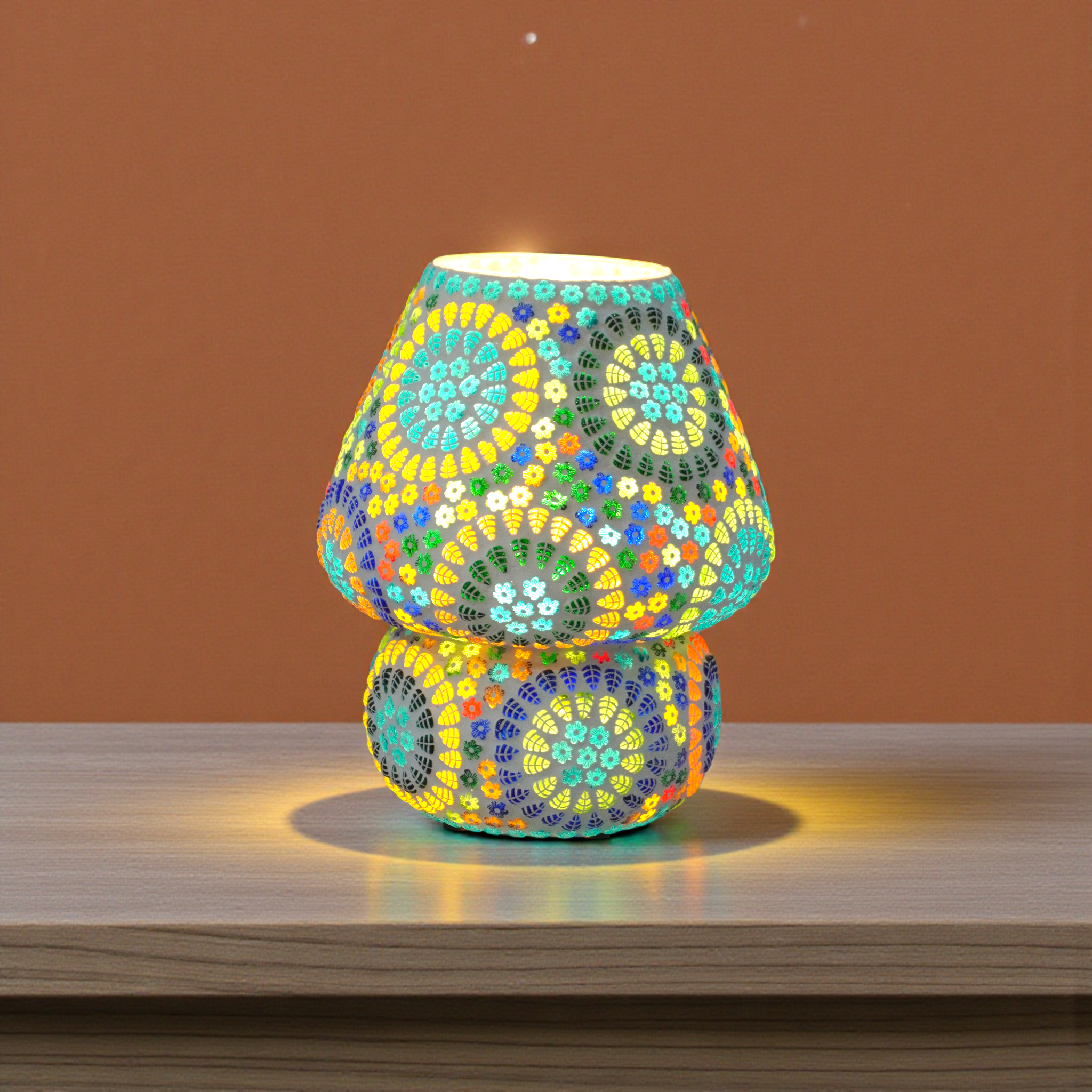 Table Lamps for Home Decor Mushroom Shaped Mosaic Glass