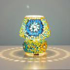 Mosaic Style Dome Shaped Glass Table Lamp | Multicolour
