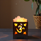 Om Brown Himalayan Rock Salt Lamp for Positive Energy