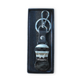 Mahindra Steal The Leather & Metal Keychain