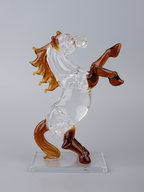 Prancing Horse Glass Decoration Showpiece - 20 inches height